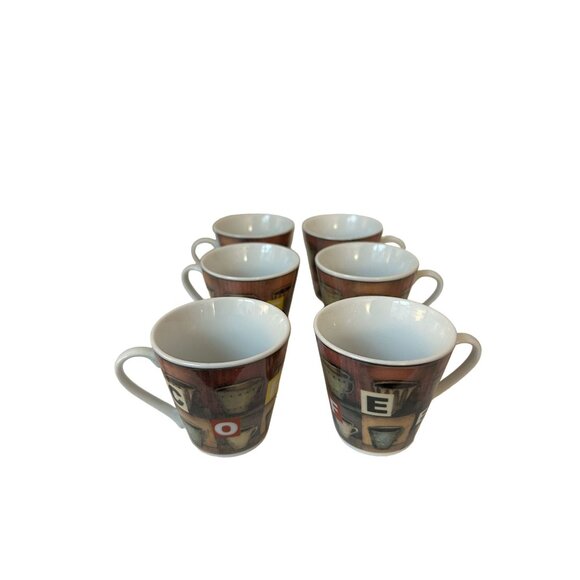 Ragalta Platinum Series 12-Piece Espresso Cup & Saucer Set Coffee Motif - Picture 2 of 5